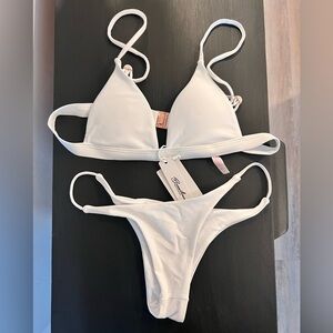 Brazilian bikini swimsuits cheeky Brazilian cut white size small